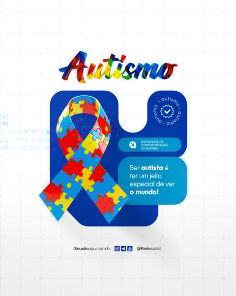 DIA MUNDIAL DE CONSCIENTIZAÇÃO DO AUTISMO 2 DE ABRIL SOCIAL MEDIA PSD EDITÁVEL