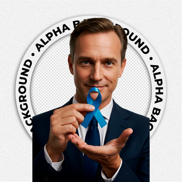 HOMEM COM UMA FITA AZUL DE NOVEMBRO AZUL 1