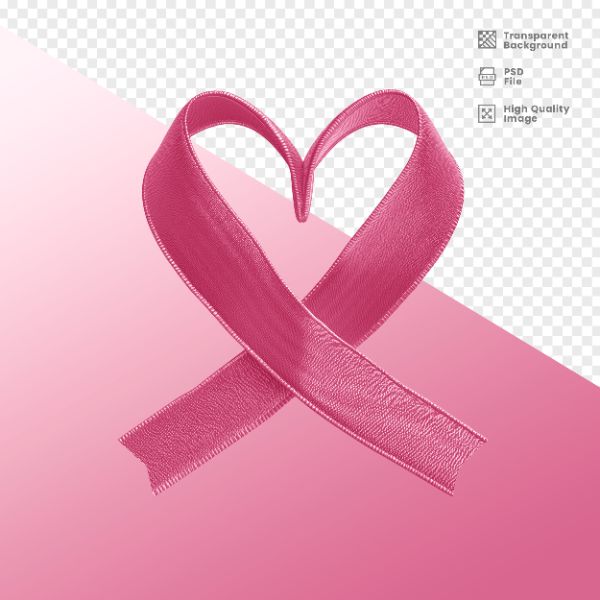 ELEMENTO 3D PARA COMPOSIÇÃO FITA ROSA LUTA CONTRA O CÂNCER