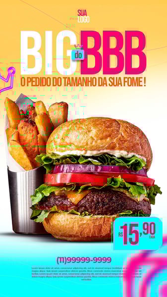 POST HAMBURGUERIA BIG DO BBB STORIES