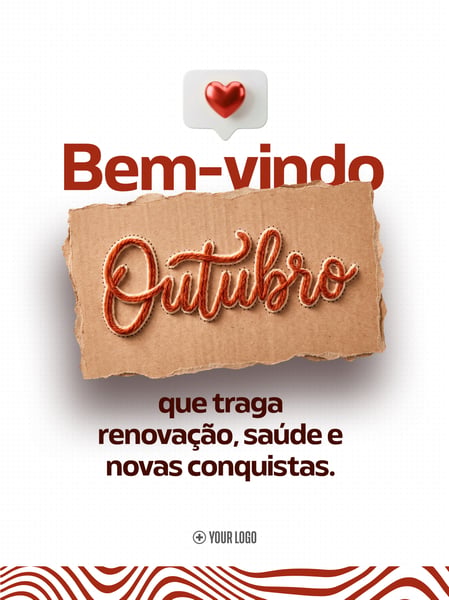 BANNER BEM VINDO OUTUBRO SOCIAL MEDIA FLYER PSD EDITÁVEL