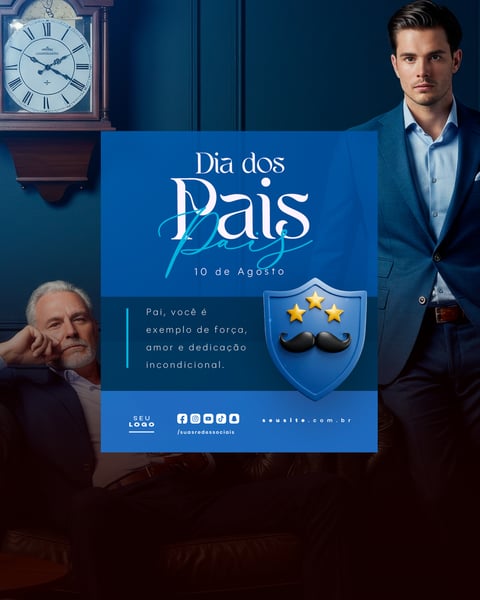 DIA DOS PAIS AGOSTO SOCIAL MEDIA POST EDITÁVEL FEED