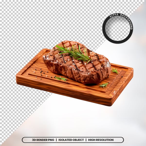 3D RENDER CARNE BIFE ELEMENTO ÍCONE PSD PNG