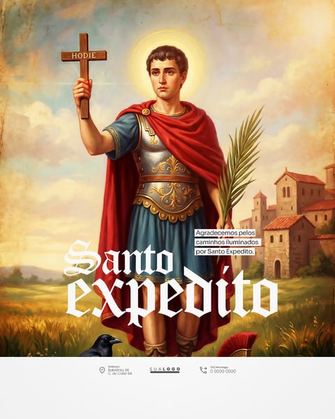 DIA DE SANTO EXPEDITO 19 DE ABRIL SOCIAL MEDIA PSD EDITÁVEL 2