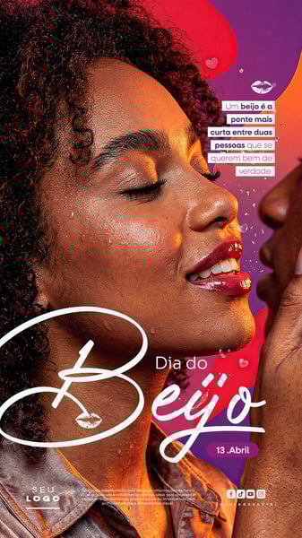 DIA DO BEIJO 13 DE ABRIL STORY SOCIAL MEDIA PSD EDITÁVEL 2
