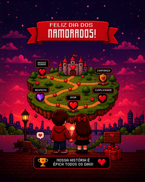 FELIZ DIA DOS NAMORADOS EDITÁVEL CANVA