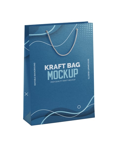 SACOLA EM PAPEL KRAFT PSD EDITÁVEL MOCKUP