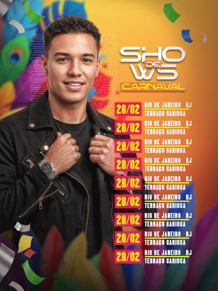 FLYER SHOWS DE CARNAVAL FEED PSD EDITÁVEL