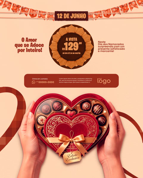 DIA DOS NAMORADOS ARRAIÁ DE PROMOÇÕES DE PRODUTOS SOCIAL MEDIA PSD EDITÁVEL 2