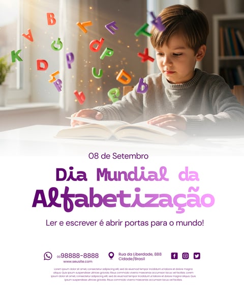 8 DE SETEMBRO DIA MUNDIAL DA ALFABETIZAÇÃO