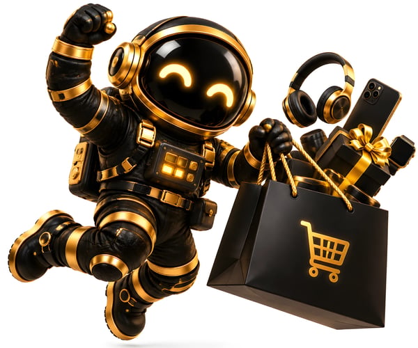 ASTRONAUTA EM FESTA COM COMPRAS PREMIUM