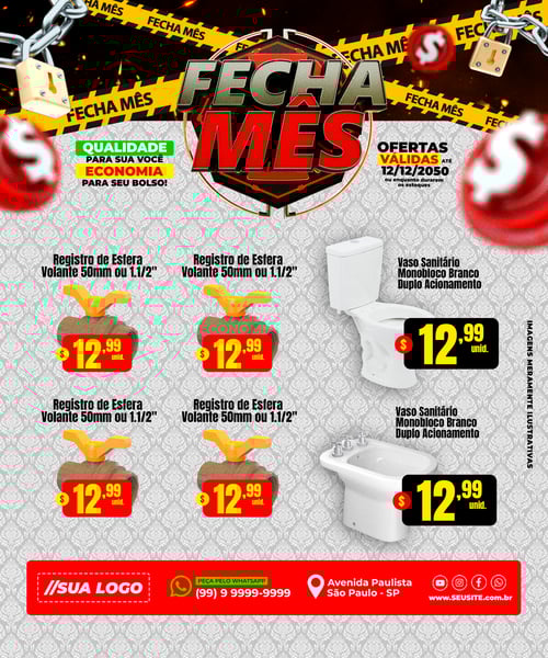 ENCARTE FECHA MÊS PRODUTOS EDITÁVEL
