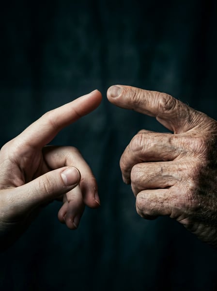 DUAS MÃOS SE ALCANÇANDO CONEXÃO HUMANA AJUDA
