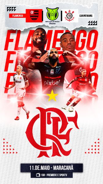 FLYER ESPORTIVO BRASILEIRÃO FLAMENGO STORIES