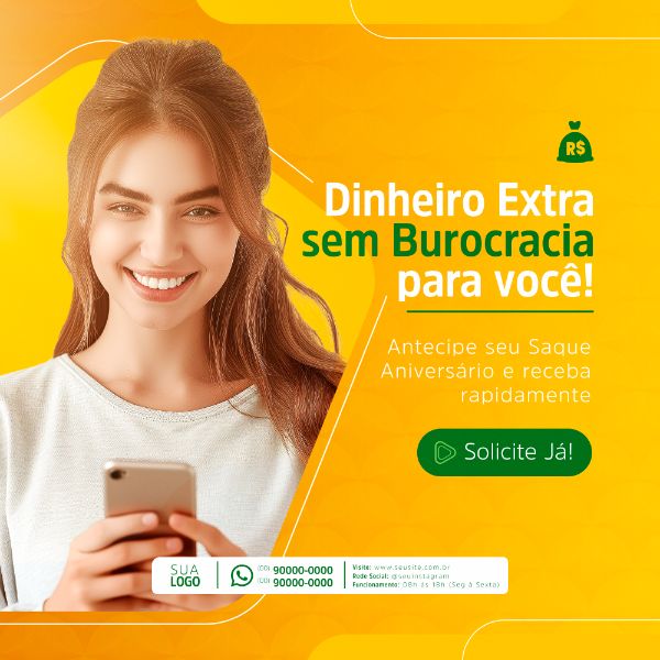 EMPRÉSTIMO CONSIGNADO FGTS  E BOLSA FAMILIA SOCIAL MEDIA POST FEED