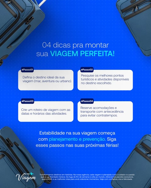 Planejamento De Viagem: 4 Dicas Essenciais Para Férias Perfeitas Social Media PSD Editável