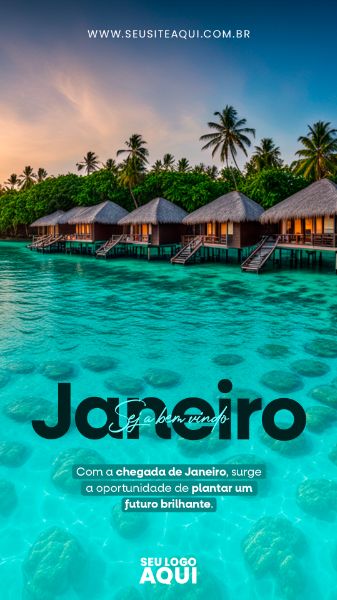 STORY | BEM VINDO JANEIRO | FÉRIAS | INÍCIO DE UM ANO NOVO | PSD EDITÁVEL