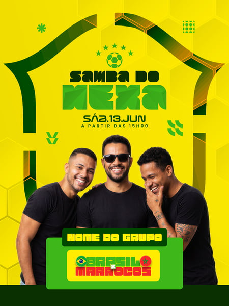 FLYER BRASIL X MARROCOS FEED 2 PSD EDITÁVEL