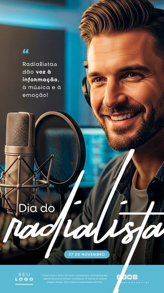 DIA DO RADIALISTA 7 DE NOVEMBRO STORY SOCIAL MEDIA PSD EDITÁVEL 1