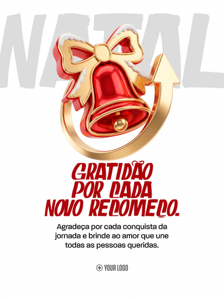 FELIZ NATAL GRATIDÃO E RECOMEÇO SOCIAL MEDIA FLYER PSD EDITÁVEL