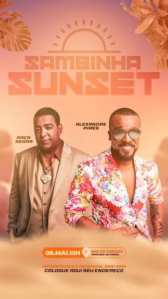 FLYER EVENTO SAMBINHA SUNSET STORIES