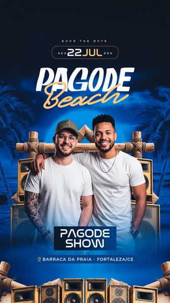 24 FLYER EVENTO PAGODE BEACH FEED PSD EDITÁVEL