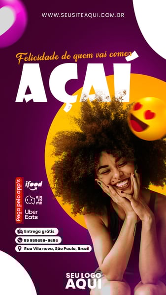 POST STORY - AÇAÍTERIA - FELICIDADE DE QUEM SAI PARA COMER AÇAÍ