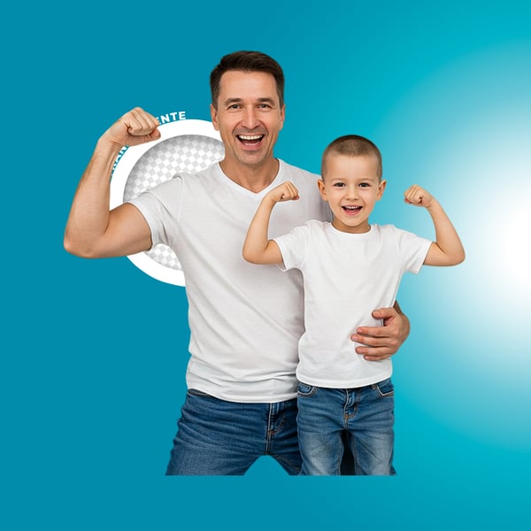 FJR PAI E FILHO JUNTOS E SORRINDO – IMAGEM PNG EMOCIONANTE COM FUNDO TRANSPARENTE 06