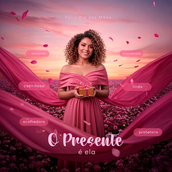 VZG O PRESENTE É ELA FELIZ DIA DAS MÃE PSD EDITÁVEL