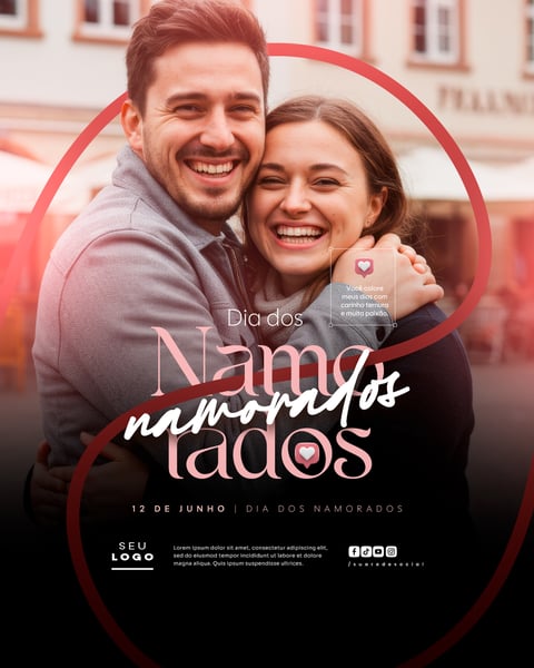 DIA DOS NAMORADOS 12 DE JUNHO SOCIAL MEDIA FEED EDITÁVEL