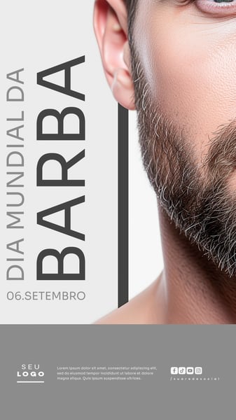 DIA MUNDIAL DA BARBA 6 DE SETEMBRO SOCIAL MEDIA PSD EDITÁVEL STORY 1