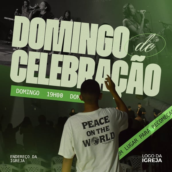 CULTO DE DOMINGO E CELEBRAÇÃO 4 PSD EDITÁVEL