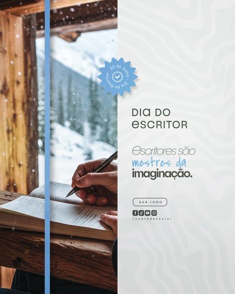 25 DE JULHO - DIA DO ESCRITOR - FLYER SOCIAL MEDIA PSD EDITÁVEL