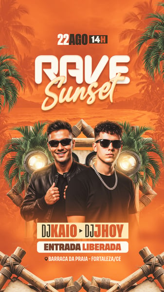 45 FLYER FESTA RAVE SUNSET FEED PSD EDITÁVEL