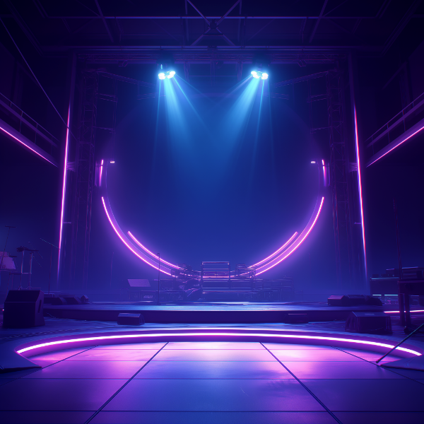 FUNDO DE PALCO COM LUZES NEON