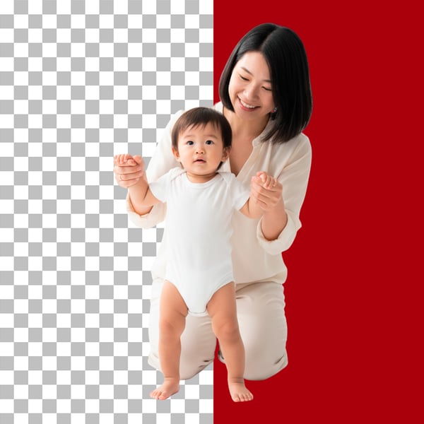 IMAGEM PARA COMPOSIÇÃO MÃE AJUDANDO FILHO A ANDAR PNG