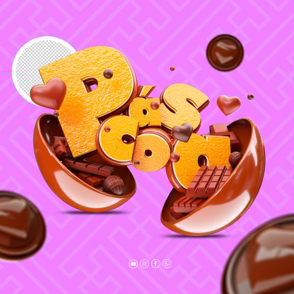 SELO 3D PÁSCOA PARA REDES SOCIAIS