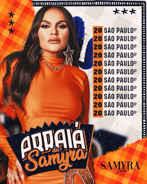 AGENDA SÃO JOÃO SAMYRA SHOW ARRAIÁ 2024