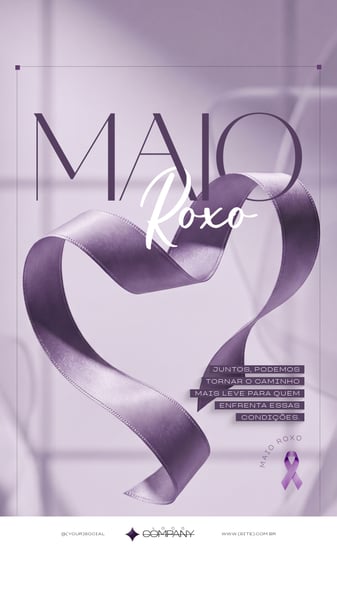 MAIO ROXO CONSCIENTIZAÇÃO DOENÇAS INFLAMATÓRIAS INTESTINAIS SOCIAL MEDIA PSD EDITÁVEL 3 STORY