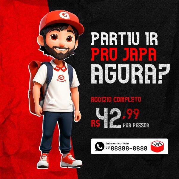 FEED PARTIU IR PRO JAPA AGORA RESTAURANTE JAPONÊS SOCIAL MEDIA PSD EDITÁVEL