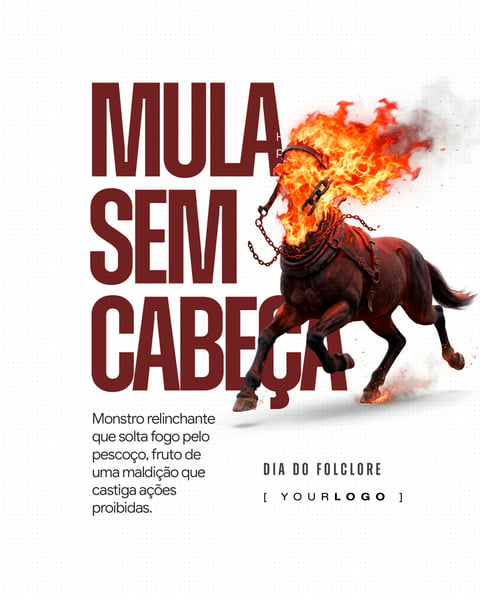 MULA SEM CABEÇA FOLCLORE SOCIAL MEDIA PSD EDITÁVEL