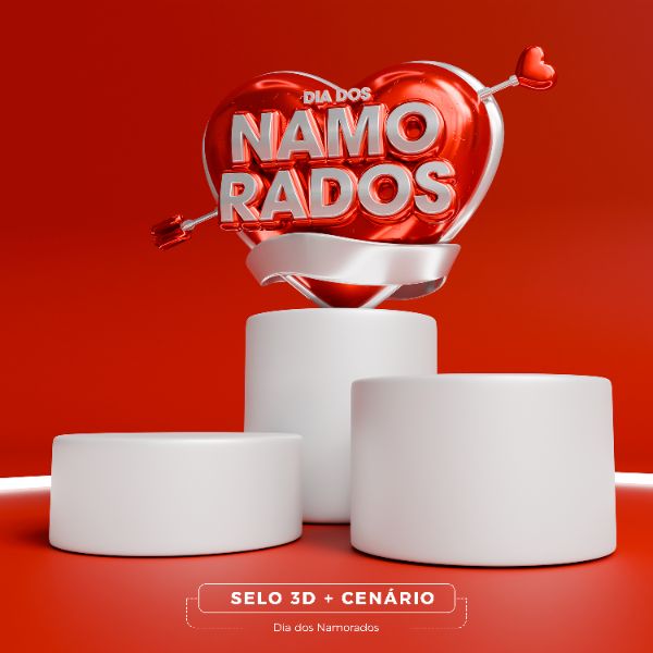 SELO E CENÁRIO DIA DOS NAMORADOS SELO 3D