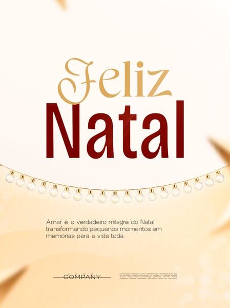 FELIZ NATAL LUZES DOURADAS SOCIAL MEDIA FLYER PSD EDITÁVEL