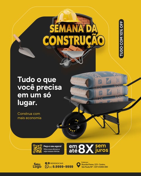 Loja Material de Construção Social Media PSD Editável