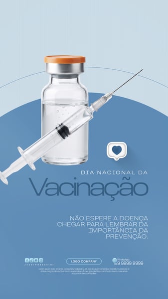 DIA NACIONAL DA VACINAÇÃO CAMPANHA DE SAÚDE SOCIAL MEDIA PSD EDITÁVEL 1 STORY