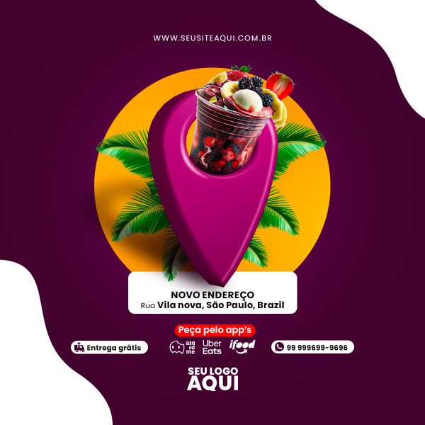 AÇAÍTERIA E SORVETERIA - SOCIAL MEDIA - PSD EDITÁVEL