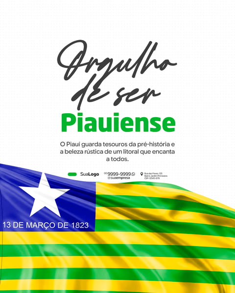 ORGULHO DE SER PIAUIENSE SOCIAL MEDIA PSD EDITÁVEL