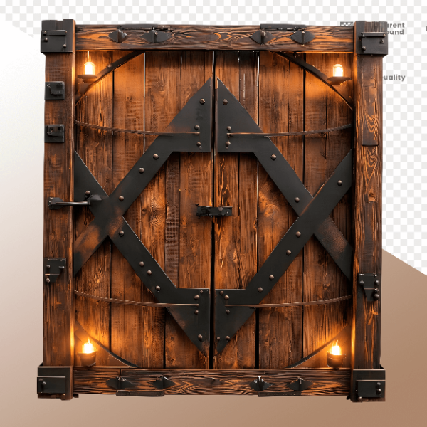 PORTA DE MADEIRA COM LUZ - ELEMENTO 3D PARA COMPOSIÇÃO