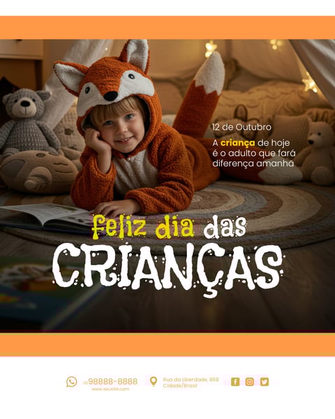 DIA DAS CRIANÇAS 12 DE OUTUBRO SOCIAL MEDIA PSD EDITÁVEL 7