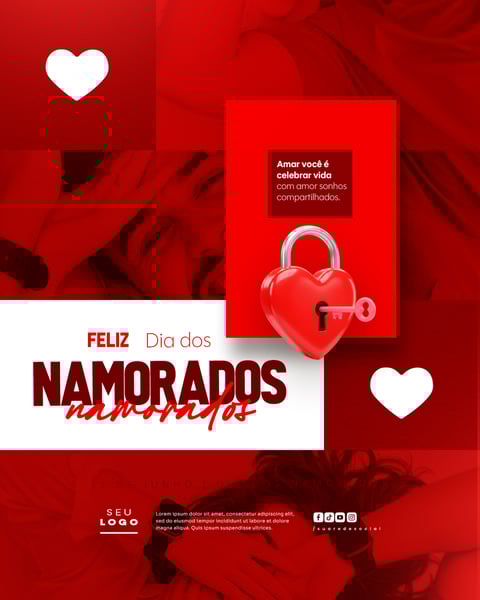 DIA DOS NAMORADOS 12 DE JUNHO SOCIAL MEDIA FEED EDITÁVEL
